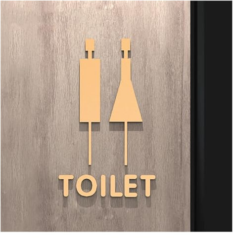 Cartel Baño Hombre Mujer Placa de señal de baño de Color negro y dorado, etiqueta adhesiva acrílica 3D for puerta de sala de lavado, soporte for Wc, tablero de señalización, decoración artística for e
