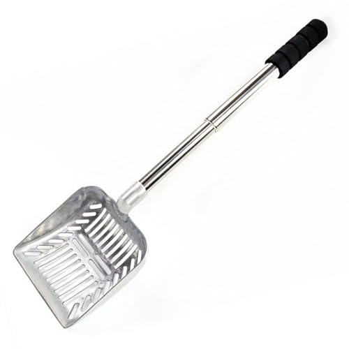 Askspade, öppen spade, ihålig siktdesign justerbar kolskopa för rengöring av eldgrom, vedspis, 40-50 cm, rostfritt stål