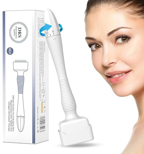 Frizco Derma Stamp, Adjustable Microneedling Stamp Pen with 140 Titanium Pins, Professional Dermastamp Microneedling Pen Derma Pen Derma Roller Hair Beard Growth for Men and Women DRS-N