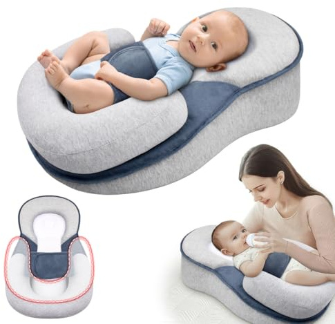 iuscacey Cojín para bebé en cuña para reflujo - Inclinación de 15°, Tumbona Ajustable para recién Nacido, Soporte para Lactancia y Comodidad del bebé (65X40x30 cm)