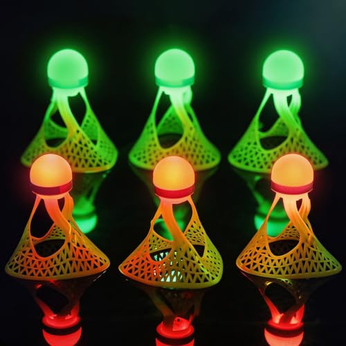 LOMUG Lot de 6 balles de badminton en nylon, volants durables avec trajectoire stable, volants de qualité supérieure pour l'extérieur, l'entraînement, les loisirs et les débutants