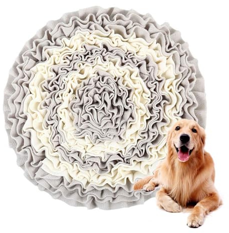 Dog Washable Feeding Training Mat Encourages Natural Foraging Skills, 45x45cm Flower Shape Anti-Slip Sniffing Games Nose Work Smell Foldable Mat
