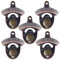 5 Packs Stainless Wall Mounted Magnetic Beer Bottle Opener with Magnetic Cap Catcher Built-in Rustic for Beer Lovers (Antique Copper)
