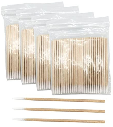 Norhogo 400 Stück Wattestäbchen, spitz Wattestäbchenspender, kleine Wattestäbchen, Make-Up Kosmetik Assistent Sticks für Tattoo, Augenbrauen, Beauty, Make-up, Nägel