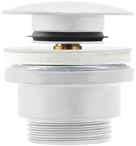 Rea Waschbeckenstöpsel universal click-clack white Pop-Up Ablaufgarnitur für Waschbecken & Waschtisch (Weiß)