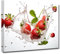 LZIMU Obst Leinwand Wanddrucke Küchendekoration frische Erdbeere im Wasser Wandbild Obst Kunstdrucke für Küche Esszimmer Dekoration (A, 30.00 x 45.00 cms)