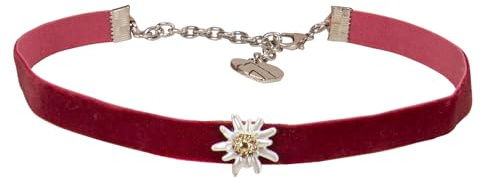 Alpenflüstern Nastro in velluto per costume tradizionale bavarese Greta mini – Collana aderente con gozzo elastico, gioiello da donna in velluto sottile (in colori tradizionali) DHK330, Zinco