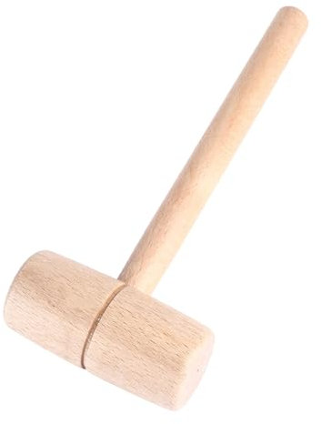 Martillo de Mazo de Madera, Herramienta Manual de Cabeza Redonda Sólida de Madera de Haya de Carpintero para Bricolaje, con Sensación Cómoda, Operaciones de Carpintería Fina
