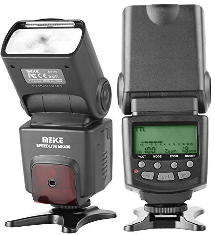 Meike 430N TTL Speedlite - Soporte de zapata para pantalla LCD compatible con Nikon D3400 D3300 D3200 D5600 D850 D750 D7200 D5300 D5500 D500 D7100 D3100, etc