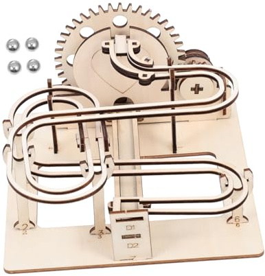 Milisten 1 Set Wooden Marble Run Puzzle DIY Educational for Cognitive Development Hand Cranking Bead Maze Safe Design for Enhances Coordination Parent Bonding