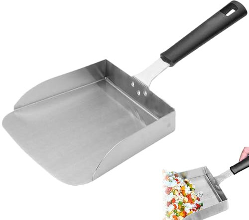Pala plana para plancha, espátula para alimentos de 15'' de acero inoxidable para aplastar hamburguesas, raspador de plancha, espátula para, herramienta