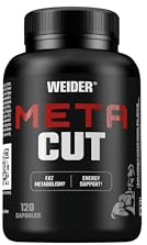 Weider Meta Cut Caps - Mit Vitamin B6, B12, Niacin und Cholin - Trägt zu Normalem Fettstoffwechsel Bei, Energie-Komplex mit Pflanzenextrakten - Flexible Dosierung - 120 Kapseln