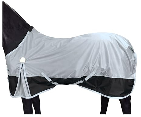BARN & STABLE 420D Ripstop Lightweight Horse Turnout Sheet, No Fill, Water-Resistant & Breathable Horse Blanket for Spring and Mild Weather, with Anti-Rub Fleece Withers