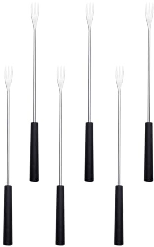 DIYEAH Forchette da Fonduta in Acciaio Inossidabile Set da 6 Manico in PP Antiscivolo Utensili da Cucina per Formaggio Frutta e Barbecue Domestico Adatte per Buffet e Catering
