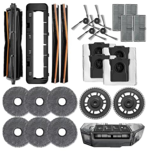 Lagomloot Kit di parti di ricambio per Mova P10 Pro Ultra/P50 Pro Ultra, include spazzola TriCut rullo principale spazzole laterali, filtri HEPA, panni mocio, sacchetti per la polvere, set di