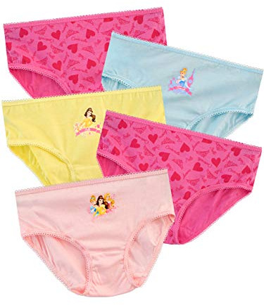 Disney Mutandine Confezione da 5 per Ragazze Principesse Rosa