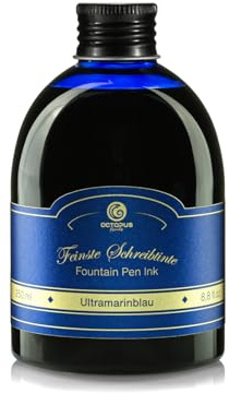 Tinta de pluma estilográfica en botella práctica, tinta para pluma, tinta de pluma, tinta de caligrafía en azul ultramar 250ml