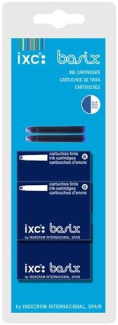 20 cartuchos recambios Inoxcrom pequeños TP6 Azul real para pluma estilográfica y rollers recargables