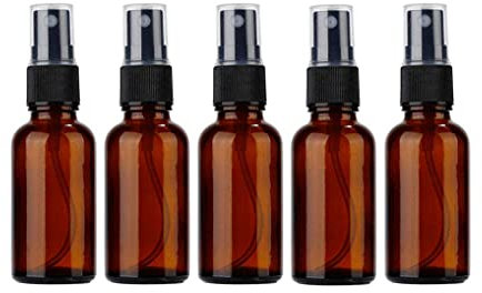 Imirootree Lot de 5 flacons vaporisateurs vides rechargeables en verre ambré de 20 ml pour maquillage, arrosage des fleurs, nettoyage, Brun