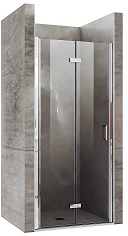 SONNI Duschtür 80x195 cm Duschwand Falttür 6mm ESG Sicherheitsglas Nano Beschichtung Dusche Faltbar Duschtrennwand Duschabtrennung