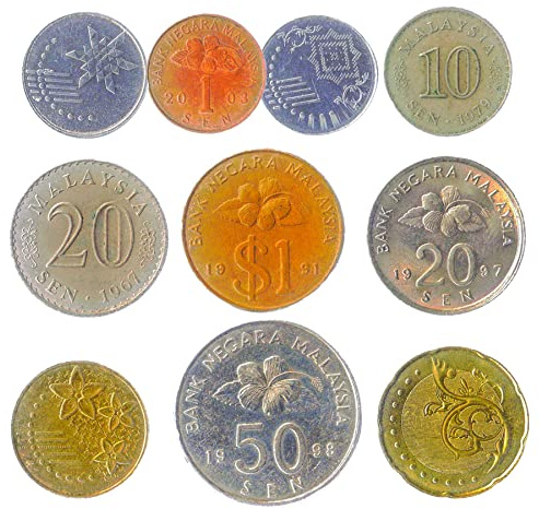 Hobby of Kings Malaysia 10 Mixed Coins | Sen | Ringgit | Agong | Traditional Malaysian Symbols | Since 1967