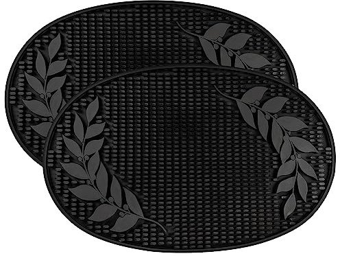 BREKX Set of 2 Bar Mats (18x12 Inches) | Drying Mats for Kitchen/Mimosa Bar Supplies/Home Cocktail Bar Supplies/Insulated Spill Mats for Bars/Non-Toxic