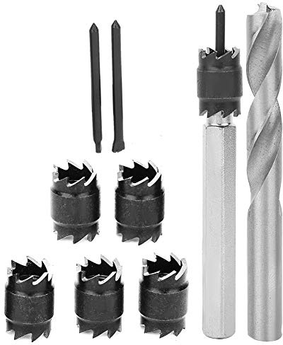 Cortador Soldadura Puntos 9 Piezas, Juego Accesorios para Herramientas Perforación Soldadura con Broca HHS, Brocas Removedoras 3/8 Pulgada Removedor Corte Orificios Chapa Hexagonal para Soldadura
