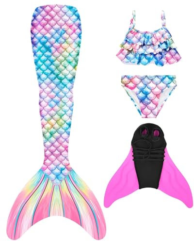 shepretty meerjungfrauenflosse mädchen Neuer Mermaid Tail Badeanzug für Erwachsene und Kinder，fenM24-130