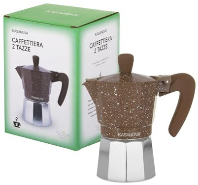 KASANOVA CAFETERA DE DOS TAZAS 0% GRASA MARRÓN