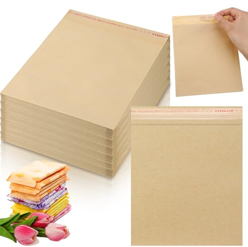 Dunzoom 200 Pcs Large Sanitary Napkin Disposal Bags Feminine Hygiene Disposal Bags 7.87 x 6.3 Inch Bulk Disposable Kraft Tampons Bags for Feminine Products with Self Adhesive for Women Girls