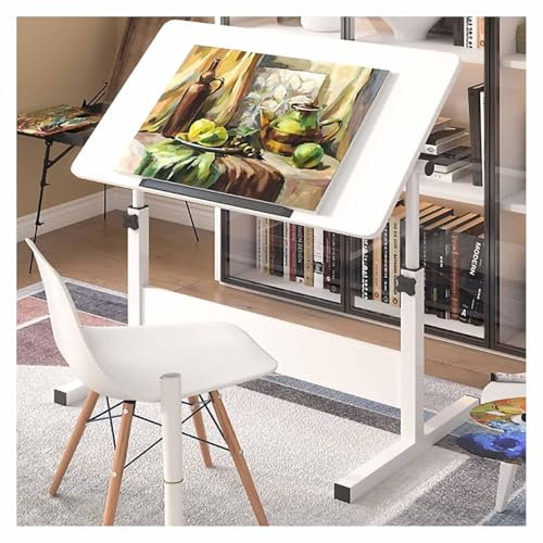 ZYJIX Mesa De Dibujo para Artistas De Altura Ajustable con Tablero Inclinable: Escritorio Estudio, Manualidades Y Escritura - Escritorio De Dibujo Ajustable para Ar(Size:60x40cm,Color:Style 1)