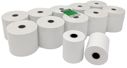 10 Rolls of 57mm x 80mm Thermal Till Rolls–BPA-Free Receipt Paper for POS, Cash Registers, PDQ Machines with Red Warning Strip