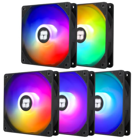 TR-Thermalright TL-C12C-S X5 - Ventilador de CPU PWM ARGB 120 mm 1550 RPM silencioso negro se puede acoplar con chasis y enfriador de CPU