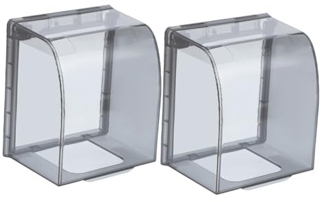 LuMOUzhou Scudo di Protezione Interruttore Confezione da 2 copripresa Adesivi Resistenti all'Acqua Multicolore 11,80x10,5x7,50 cm(Schwarz)