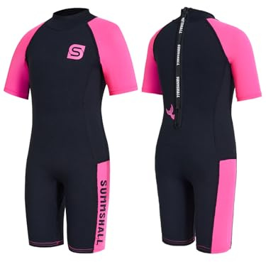 Summshall Muta per bambini da 2 mm, in neoprene, termica, per ragazzi e ragazze, protezione solare UV50+, morbida ed elastica per nuoto, snorkeling e giochi in spiaggia