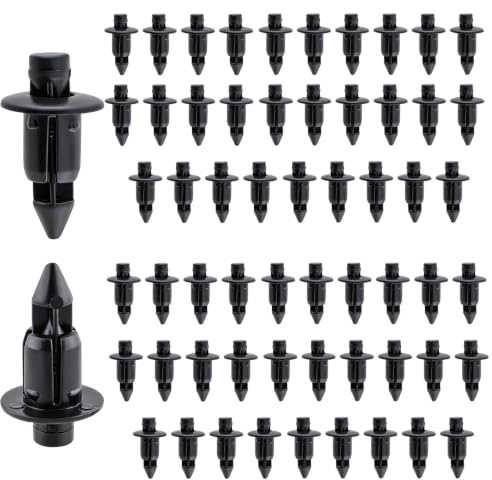 60 Pièces Pièces 6MM Clips de Carénage Rivet en Plastique, Noir
