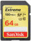 SanDisk Extreme 64GB MICRO SDXC Memory Card up to 150MB/s, Class 10, U3, V30 For Smartphone