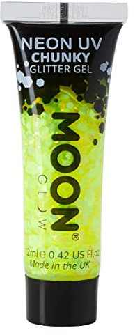 Neon UV Face & Body Chunky Glitter Gel - 12ml - Yellow