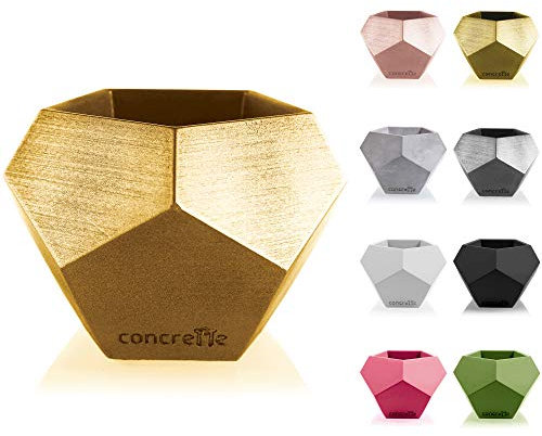 CONCRETTE Blumentopf Blumenkübel Zement-Pflanzkübel Übertopf aus Beton Square Geometric Ø 9 cm/Ø 12 cm | 17 Farben