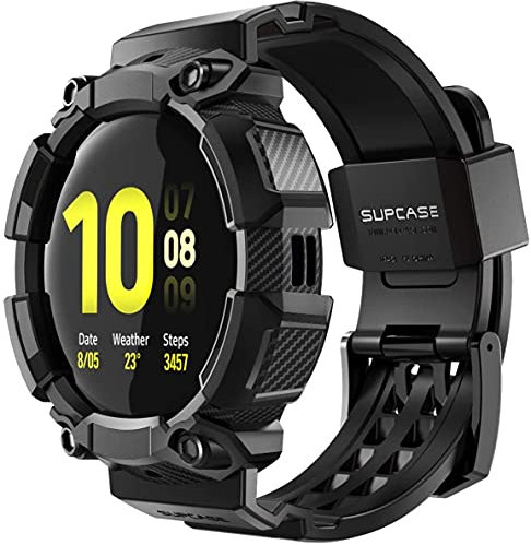 SUPCASE Funda Para Samsung Galaxy Watch Active 2 44mm [UB Pro] Protección Antigolpes Carcasa Bandas de Correa Resistente Case Compatible Con Samsung Galaxy Watch Active 2 44mm (Negro)