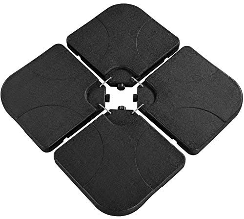 Yaheetech Lot de 4 Dalles carrées de Parasol Lestage Pieds Base pour Parasol déporté avec Poignée 50 × 50 × 7,5 cm Noir