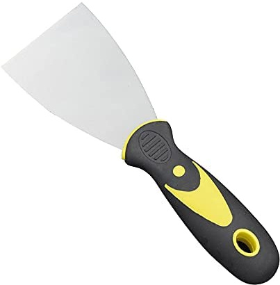 PLASTIFIC Putty Knife, Spackle Knife, Metal Scraper Tool for Drywall Finishing, Plaster Scraping, Decals and Wallpaper, with Plastic Handle and Metal Blade (3 Inches)