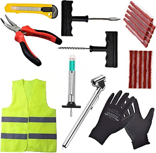 ByBATUL Reifen-Reparatur-Set 24-pcs Tire Repair kit,Pannenhilfe für Reifenreparatur Pannenset Reifenflickzeug Dichtmittel für LKW PKW Motorrad Fahrrad, Wohnmobile RV, Quad, ATVs