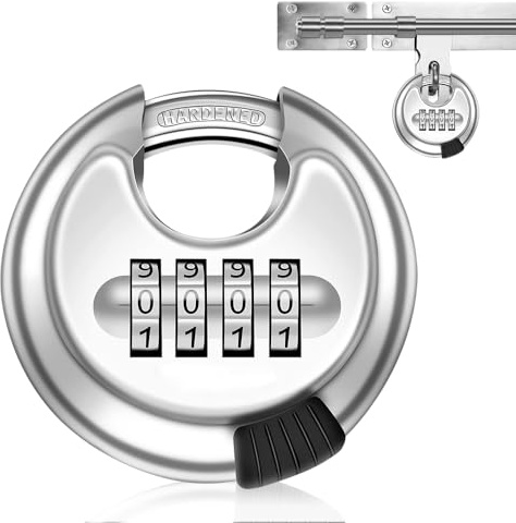 Mizikuu Cadenas Robuste Cadenas en Acier Inoxydable Multifonction Verrouillage du Disque Résistant aux Intempéries pour Unités de Stockage et Abris Jardin