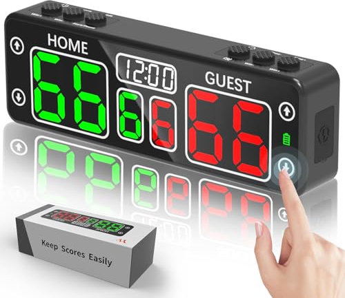 YZ Digitale Anzeigetafel mit Timer, Mini-Magnetanzeige, Elektronisch, LED, Tragbar Punktezähler, Tischtennis Zähler Basketball, Cornhole Scoreboard, für Indoor- und Outdoor-Spiele