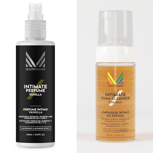 Pack de perfume íntimo genital masculino 150 ml. y Jabón en seco limpiador genital sin aclarado 100 ml.