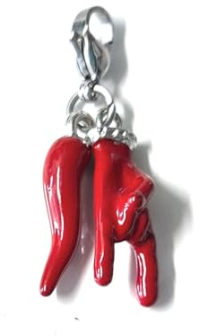 Mavi jewel pendolo corna portafortuna in acciaio con scatola (rosso)