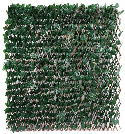 Royal Shade Expandable Artificial Ivy Hedge Privacy Screen, Outdoor Garden Decorations, Deck Fence Screening, Porch, Balcony, Pool Privacy, Pet Protection, Hedge Privacy Screen (1x Single Side Leaves)