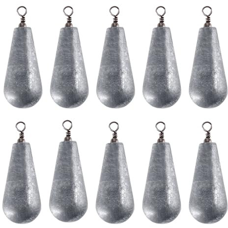 Alwonder 10 STK Angeln Birnenblei Sets 15g Gewichte mit Wirbel Grundblei-Angeln Set Blei Angelzubehör Birnenblei für Boot-Shore-Hochseefischen
