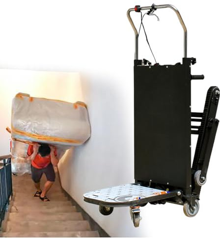 GESAIDES Electric Stair Climbing Dolly Hand Truck with Brake, Powered Stair Climbing Hand Trucks Dolly Cart for Moving, 500 kg Capacity Heavy Duty Stair Climber